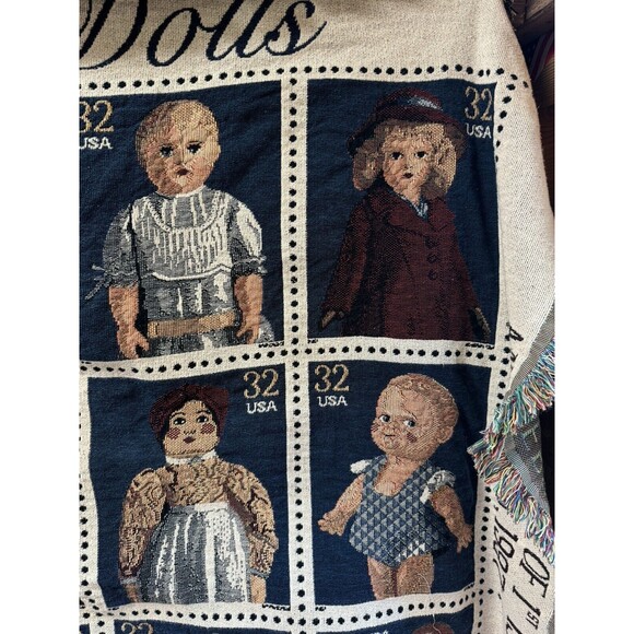 Classic American Dolls 1996 USPS Stamp Collection Royal Tapestry Jacquard Throw - Picture 5 of 10